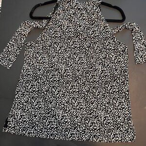 Talbots Halter Size 10 Black/White Animal Print NWT Summer‎ Side Zip Flo…